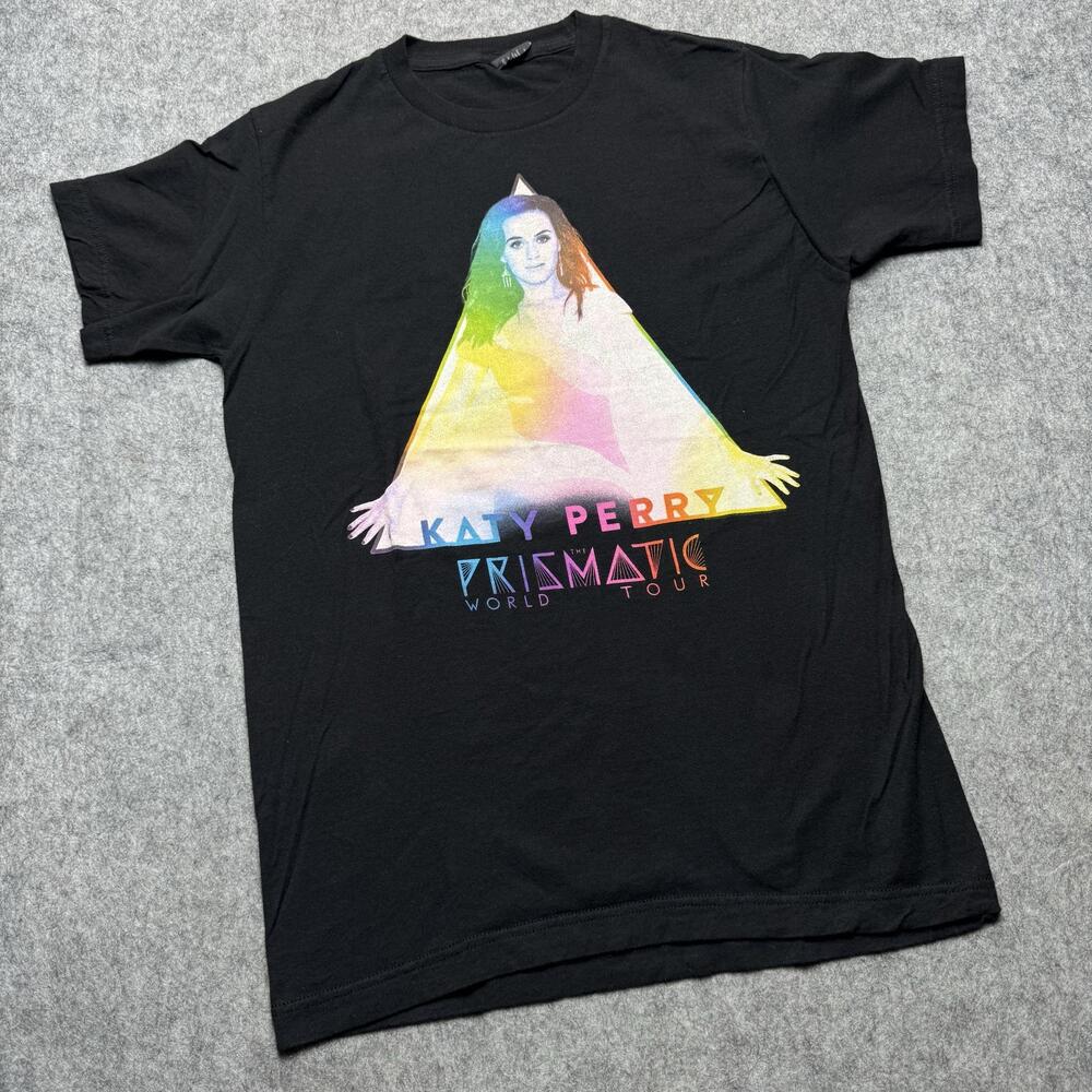 Auth Katy Perry Tour Shirt Womens Small Black Prismatic World Tour Concert Tee